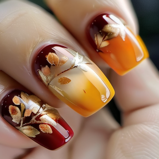 Plaid fall nails