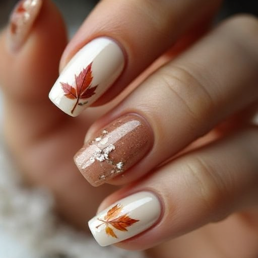 Autumn leaves nails