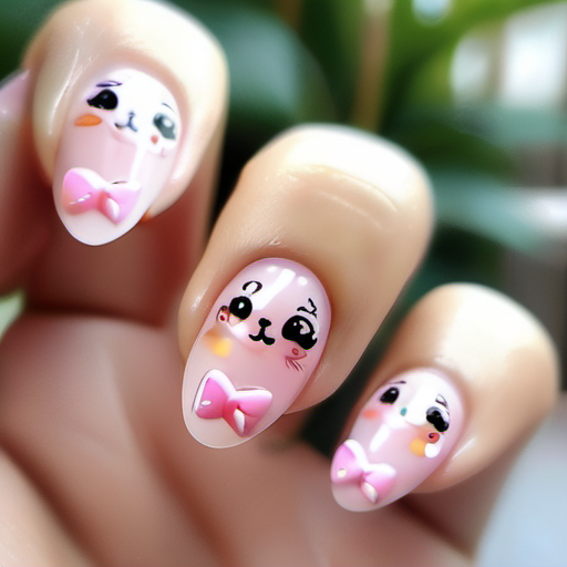 Kawaii face nails