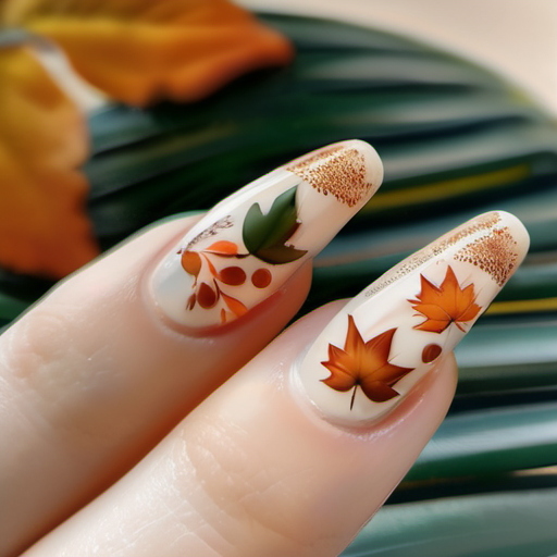 Pumpkin spice nail design